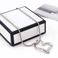 Joyería de Moda que No se Desvanece, Collar de Acero Inoxidable Chapado en Oro de 18K con Colgante de Corazón, Joyería de Moda México