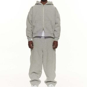 Ensemble de survêtement vintage personnalisé pour homme avec sweat à capuche zippé délavé à l'acide et pantalon de survêtement coupe droite évasé, coupe ample, coupe-vent, pour la gym - Product Image 5