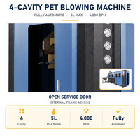 Machine de soufflage par étirage entièrement automatique à 4 cavités pour bouteilles PET de 5 L, avec contrôle PLC pour une production de bouteilles chimiques à haute productivité