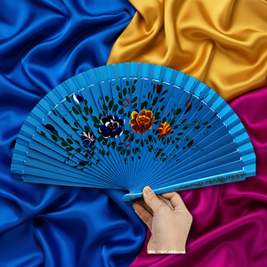 Abanico Plegable Español de 23 cm, Doble Cara, Pintado a Mano, Diseño Floral, para Regalo - Product Image 5