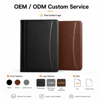 Portafolio de Negocios de Cuero A4 con Logotipo Personalizado, Bolsa para Documentos de PU de Grano Fino Premium para Reuniones, Currículum, Entrevistas, Oficina, Venta al por Mayor