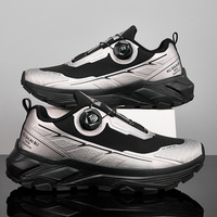 Chaussures de montagne et d'extérieur professionnelles Direct Professional, noires, avec cadran argenté, à lacets rapides, en maille respirante, à semelle épaisse et antidérapante