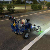 Machine de marquage routier pour lignes de parking, applicateur de peinture à froid, moteur essence Honda, marquage haute efficacité