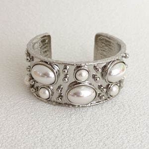 Nueva moda brazalete de cristal brazalete abierto pulsera Boho pulsera Coral rojo y con concha Coral y brazalete de perlas de agua dulce joyería - Product Image 5