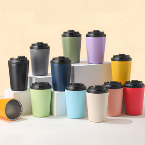 Tasses à café isothermes en acier inoxydable à double paroi, 12 oz, simples et pratiques pour les voyages - Product Image 1