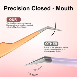 แหนบต่อขนตาสแตนเลสแบบพกพา 5 ชิ้น หลายแบบ ใช้งานสะดวก สำหรับผู้เริ่มต้น - Product Image 3