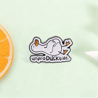 Pun Duck Pin émaillé individuel, badge de revers pour la décoration quotidienne de vestes et sacs
