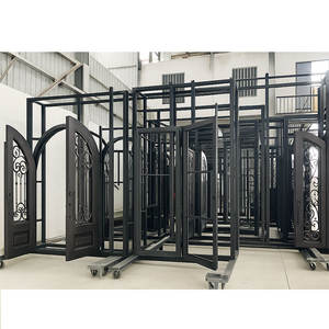 Porte <span class=keywords><strong>d</strong></span>'entrée contemporaine en fer forgé simple, battante, extérieure, pour appartement, finition thermolaquée, entretien facile - Product Image 6