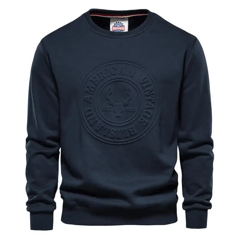 2022 Solid Color Sweater Men'S Casual Sweater Fashion Animal 3D Embossed Hoodie