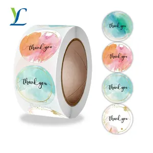 Custom Self Adhesive Hologram Paper Logo thank you stickers for small business floral