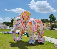 Mascottes d'éléphant gonflables géantes en PVC personnalisées avec impression numérique couleur pour événements