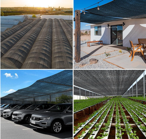 Malla de sombreo negra de HDPE con protección UV, disponible en monofilamento y con cinta, tela duradera para agricultura, jardín y estacionamiento. - Product Image 5