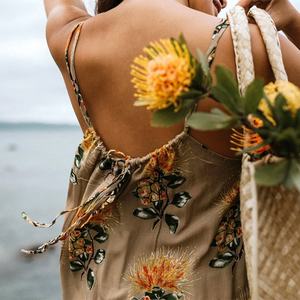 Vestido Corto de Alta Calidad para Mujer, Diseño Aloha de Lujo, Tirantes Dobles, Hecho a Medida, 100% Rayón, Tela Suave - Product Image 5