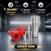 Connecteur hydraulique rapide femelle-mâle en acier inoxydable avec filetage BSPT 1/4 pouce ISO 7241-1B KZF