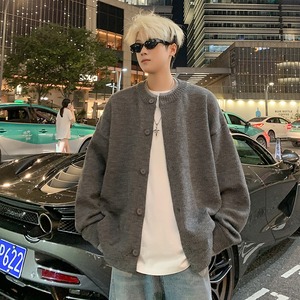 Cárdigan de punto con cuello redondo, moderno, a <span class=keywords><strong>la</strong></span> moda y de estilo informal. Suéter Holgado y Versátil para Parejas, Ideal para Otoño e Invierno - Product Image 5