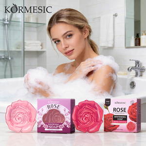 KORMESIC Private Label OEM 100g Korean Rose Whitening <b>Soap</b> Nature Bath <b>Soap</b> Bar Rich Foam Gentle Cleansing Whitening Lightening - Product Image 1