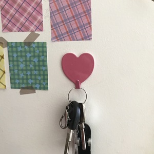 Crochets d'<span class=keywords><strong>amour</strong></span> adhésifs forts roses colorés décoratifs de ménage crochets adhésifs en forme de coeur d'acier inoxydable - Product Image 1