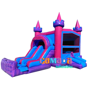 สไลเดอร์เป่าลมคอมโบสำหรับเด็กและผู้ใหญ่จั๊มเปอร์ปราสาทเจ้าหญิงสีชมพูเชิงพาณิชย์พร้อมสระว่ายน้ำ - Product Image 5