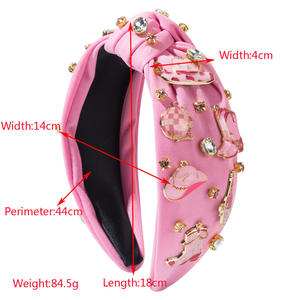Serre-tête tendance style cowgirl avec strass roses et breloques chapeau et bottes pour femme - Product Image 2