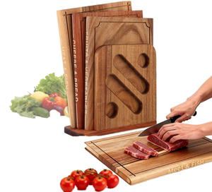 Wooden Book-Shaped Cutting <b>Board</b> Set Reusable 2.0cm Thick Stand Decorative Functional Kitchen <b>Tool</b> - Product Image 1