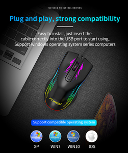 <span class=keywords><strong>Souris</strong></span> de jeu filaire rétroéclairée RGB, 6400 DPI, <span class=keywords><strong>souris</strong></span> mécanique ergonomique réglable pour <span class=keywords><strong>PC</strong></span> Gamer, ordinateur FV509 - Product Image 2