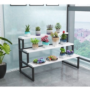 Support à plantes à 3 ou 4 niveaux, style escalier, en métal, <span class=keywords><strong>porte</strong></span>-plantes en fer pour patio, étagère de jardin, pour grand pot de fleurs, résistant à la rouille - Product Image 3