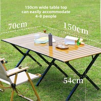 Table pliante d'extérieur en acier au carbone, portable, pour pique-nique, cuisine, barbecue, équipement de camping