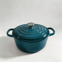 Ensemble de batterie de cuisine en émail et fonte, 3 pièces, compatible four, comprenant faitout, poêle et casseroles, pour cuisinières à induction et à gaz