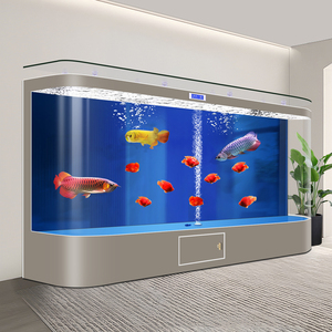 Nieuw groot gebogen visaquarium met verborgen zuurstoftoevoer aan de bodem, groot ecologisch <span class=keywords><strong>aquarium</strong></span> voor woonkamer & wandmontage - Product Image 4