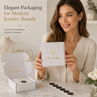 Ensemble d'emballage de luxe écologique personnalisé pour bijoux et cadeaux avec impression de logo, sac en papier, autocollant et carte