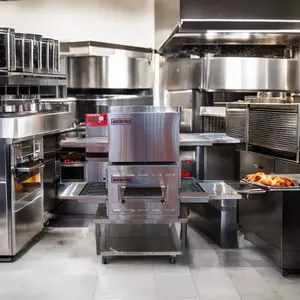상업용 스테인레스 스틸 조리대 레스토랑 새로운 체인 피자 베이킹 오븐 기계