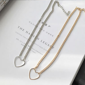 Gargantilla de acero inoxidable con colgante de corazón, cadena de oro de 18 pulgadas, elegante y elegante collar de joyería de moda - Product Image 4