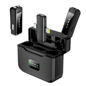 K41 Wireless Lavalier <b>Microphone</b> Dual-Port Charging Case 3.7V <b>For</b> Live Streaming Video Recording Noise Reduction - Product Image 5
