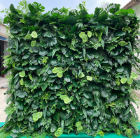 A53 mariage vert plantes suspendues feuilles de palmier mur de fleurs soie artificielle forêt tropicale jungle verdure herbe verte mur de fleurs