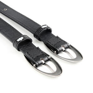 Ceinture en cuir <span class=keywords><strong>noir</strong></span> classique Style Vintage ceinture à boucle en alliage d'argent ovale avec rivets étoile lune pour <span class=keywords><strong>pantalon</strong></span> <span class=keywords><strong>femme</strong></span> - Product Image 6