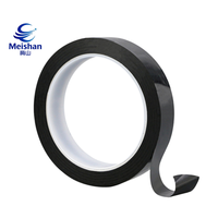 Ruban de protection lumineuse noir en PET Meishan, résistant aux hautes températures, mat, simple face, sans résidu, pour bandes LED et scellage de sacs