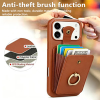 Étui de téléphone en cuir PU OEM avec béquille, protection antivol RFID, léger et durable pour les séries iPhone 12/13/14/15/16/17
