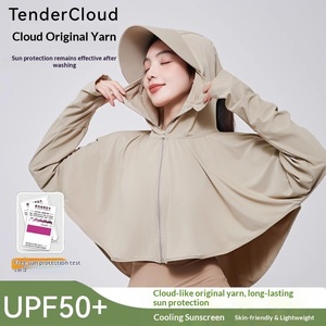 <span class=keywords><strong>Veste</strong></span> d'été légère et respirante à capuche pour <span class=keywords><strong>femme</strong></span>, en soie glacée, anti-UV, à manches longues, séchage rapide, coupe décontractée - Product Image 1