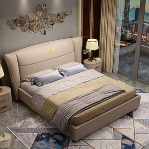 Modern Bedroom Furniture 5 Star Hotel Bedroom Queen Size <strong>Guest</strong> Room Furniture Melamine Hotel <strong>Bed</strong> - Product Image 1