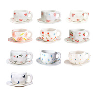 Tasses à café en céramique en gros, tasses en céramique peintes à la main, tasses mignonnes, céramique en gros