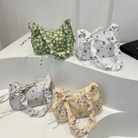 Nouveau Sac Fourre-tout Tendance en Velours Côtelé Polyester à Motifs Floraux, avec Fermeture Éclair, Grande Capacité, Sac à Bandoulière Y2K Fraise pour Femme et Fille