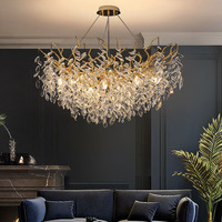 Lustre rond en cristal et aluminium de luxe PM, lampe suspendue moderne pour restaurant, salon, chambre, décoration en forme de goutte de pluie en verre