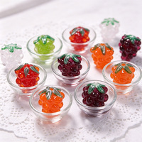 Cuentas de Vidrio con Esmalte de Uva y Frambuesa, Accesorios para Manualidades, Cuentas Sueltas de Frutas para la Creación de Joyería