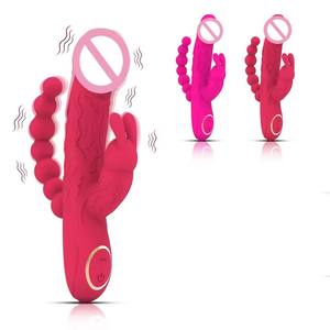 3 in 1 Gスポット ラビットディルド バイブレーター 強力 最高の10段階速度調整 アナルバイブレーター 女性用 大人向けカップル向けセックストイ - Product Image 1