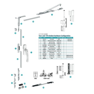 KPX05 Kit complet pour fenêtres, <span class=keywords><strong>système</strong></span> de fenêtres à battants en aluminium, <span class=keywords><strong>système</strong></span> de fenêtres à <span class=keywords><strong>ouverture</strong></span> <span class=keywords><strong>basculante</strong></span> et tournante, quincaillerie pour fenêtres à <span class=keywords><strong>ouverture</strong></span> intérieure - Product Image 6