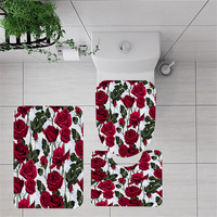 Dont Rideau de douche floral imperméable bon marché Ensemble de rideau de douche 4 pièces