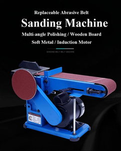 Máquina Amoladora <span class=keywords><strong>de</strong></span> Banda <span class=keywords><strong>de</strong></span> Servicio Pesado con Motor Industrial Pequeño <span class=keywords><strong>de</strong></span> 450W, Utilizada como Herramienta para Trabajos <span class=keywords><strong>de</strong></span> Carpintería y Procesamiento <span class=keywords><strong>de</strong></span> Metales en Bancos <span class=keywords><strong>de</strong></span> Trabajo - Product Image 4
