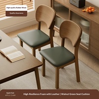 Chaise de salle à manger en bois massif, design moderne et simple, entièrement rembourrée, confortable, dossier en noyer, pour salon et restaurant