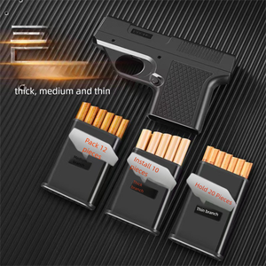 Bán buôn đa chức năng Gun Shaped Torch <span class=keywords><strong>Lighter</strong></span> với thuốc lá trường hợp, Windproof khí Inflatable nhẹ hơn cho thuốc lá Quà Tặng - Product Image 5