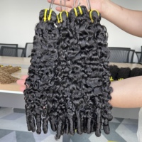 Rambut Ikal Burma Mentah Berkualitas Tinggi, Ekstensi Rambut Mentah Grade 15A, Rambut Manusia Ikal 100% Virgin dengan Kutikula Tersusun Rapi